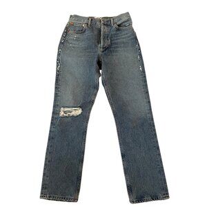 Agolde High Rise Straight Leg Jeans Women's Size 23 Blue Denim